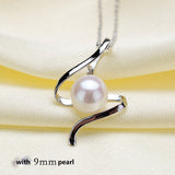 Rhodium-plated Pendant Accessory Pearl Holder with chain (Doesn't include pearl)