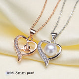 Heart shaped Pendant Accessory Pearl Holder with chain (Doesn't include pearl)