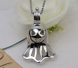 S925 sterling silver Halloween pendant necklace cage without holes 6-8mm pearl DIY jewelry accessories