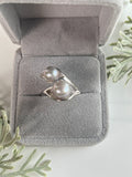 S925 Sterling silver Adjustable two pieces Ring holder