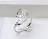 S925 Sterling silver Adjustable two pieces Ring holder