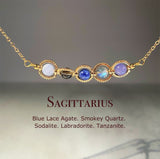 Gold Zodiac Sign Style Crystal Necklace and Earrings,complimentary 60 crystals and other accessories