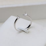 S925 Sterling silver Adjustable two pieces Ring holder