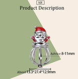 S925 Sterling Silver Santa Claus Pendant Necklace 8-11mm Cage Hollowless Pearl Empty Holder