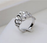 S925 sterling silver Korean female open ring female adjustable finger ring pearl 6-8mm ring holder