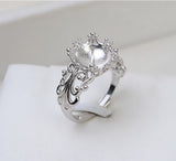 S925 Sterling silver Adjustable Blossom Ring holder