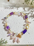 New Amethyst Shell Tassel Pearl Bracelet,Handmade Women Stretchy Bracelet,Healing Crystal Bracelet,Gemstone Bracelet