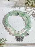 New double-loop bamboo-joint jade bracelet,Handmade Women Stretchy Bracelet,Gemstone Bracelet