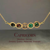 Gold Zodiac Sign Style Crystal Necklace and Earrings,complimentary 60 crystals and other accessories