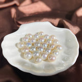 Button/Bread shaped fresh water Pearls(White)