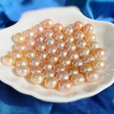 Button/Bread shaped fresh water Pearls(Orange Purple)