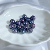 Button/Bread shaped fresh water Pearls(Black)