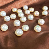 Button/Bread shaped fresh water Pearls(White)