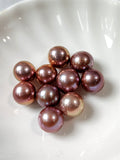 Natural Purple/copper Edison pearl AAA grade almost Round pearl(Not Clam)