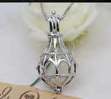 S925 sterling silver vase magic bottle pendant necklace 8-10mm cage without holes pearl empty holder