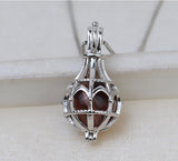 S925 sterling silver vase magic bottle pendant necklace 8-10mm cage without holes pearl empty holder