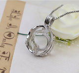 S925 sterling silver globe planet pendant female necklace 12-13mm cage DIY pearl pendant empty holder