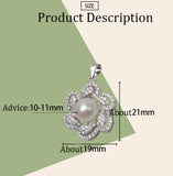 S925 sterling silver flower-shaped pendant bracket temperament pendant female pendant 10-11mm pearl DIY jewelry accessories