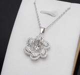 S925 sterling silver flower-shaped pendant bracket temperament pendant female pendant 10-11mm pearl DIY jewelry accessories