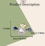 S925 Sterling Silver Bat Shape Drip Pendant Head Pendant Female Pearl Pendant Empty holder