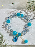 New Vacation Style Forest Crystal Strings,Handmade Women Stretchy Bracelet,Healing Crystal Bracelet,Gemstone Bracelet