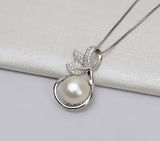 S925 sterling silver pendant female flower pendant personalized pendant 11-13mm pearl inlay empty holder