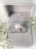 S925 sterling silver open face dolphin ring 7-9mm adjustable pearl ring holder