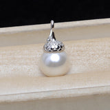 S925 sterling silver pendant handmade diy accessories pine cone wrapped head dangling head pendant necklace 12-16mm pearl empty holder