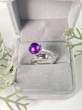 S925 sterling silver open face dolphin ring 7-9mm adjustable pearl ring holder