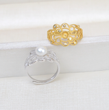 S925 sterling silver ring vintage palace open finger ring female 4-6mm adjustable ring holder