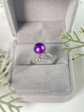 S925 Sterling Silver Open Feather Ring Adjustable Pearl Ring Holder