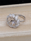 S925 Sterling Silver Sunflower Adjustable Finger Ring 13-14mm Pearl Ring Holder