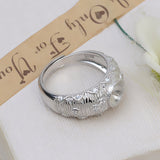 S925 sterling silver adjustable retro European and American style princess ring 7-8mm pearl ring holder