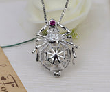 S925 sterling silver popular wind spider pendant necklace cage 8-10mm pearl empty support DIY pearl jewelry accessories