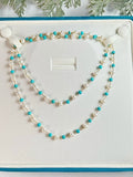 Turquoise pearl handmade necklace