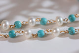 Turquoise pearl handmade necklace