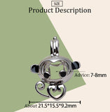 S925 sterling silver 12 zodiac monkeys pendant head necklace 7-10mm cage without holes pearl empty cage