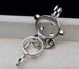 S925 sterling silver 12 zodiac monkeys pendant head necklace 7-10mm cage without holes pearl empty cage