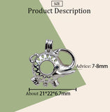 S925 sterling silver elephant European and American style pendant necklace 7-8mm cage without holes pearl pendant empty holder