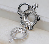 S925 sterling silver elephant European and American style pendant necklace 7-8mm cage without holes pearl pendant empty holder