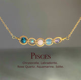 Gold Zodiac Sign Style Crystal Necklace and Earrings,complimentary 60 crystals and other accessories