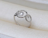 S925 Sterling silver Adjustable two pieces Ring holder