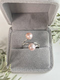 S925 Sterling silver Adjustable two pieces Ring holder