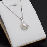 S925 Sterling Silver Shell Pendant Accessory Pearl Holder with chain (Doesn't include pearl)