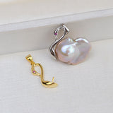 S925 Sterling silver Swan(Small/one side) Pendant Accessory Pearl Holder with chain (Doesn't include pearl)