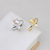 S925 Sterling silver Adjustable Kitty Ring holder