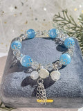 Lily of the Valley Tassel Imitation Cat's Eye Bracelet,Handmade Women Stretchy Bracelet