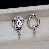 S925 silver frosted Baroque studs Pearl Holder (Doesn't include pearl)