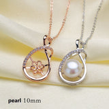 Water drop shaped Pendant Accessory Pearl Holder with chain (Doesn't include pearl)