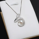 S925 Sterling Silver mermaid tail Pendant Accessory Pearl Holder with chain (Doesn't include pearl)